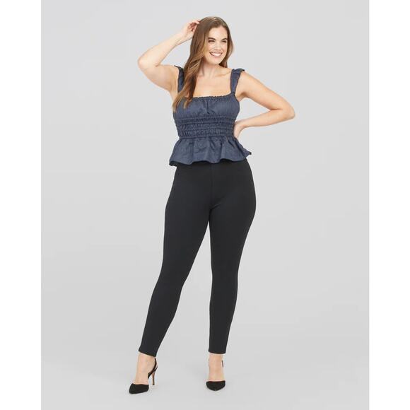 Spanx The Perfect Pant Ankle 4 Pocket Black Ponte Knit Large Classic Minimal - Picture 2 of 10